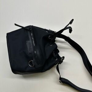 NWT   $295 Longchamp Small Le Pliage Neoprene Bucket Bag Black